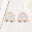 Wholesale 10pcs Acrylic Rainbow Heart DIY Earrings Keychain Accessories Sale