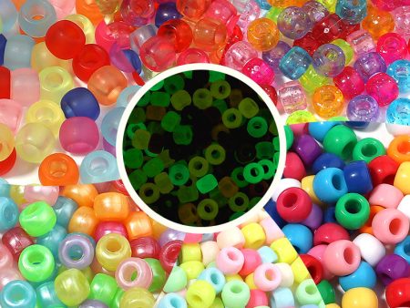 Wholesale 200pcs pack Acrylic Big Hole Round Frosted Mixed Color Candy Loose Beads Sale