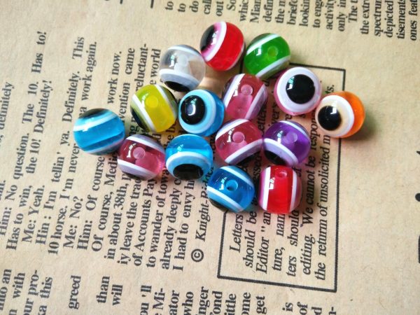 Wholesale 500pcs Resin Striped Fisheye Beads Hot on Sale