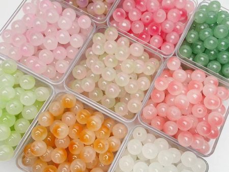 Wholesale 50pcs pack 8mm Two-color Glass Scattered Beads Online