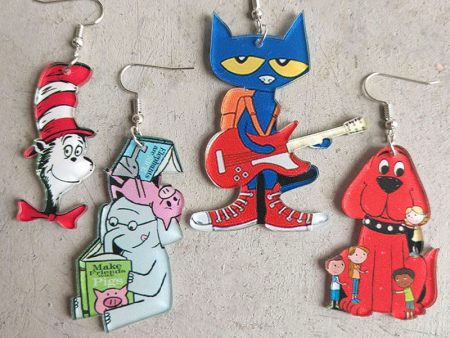 Wholesale 2 Pairs Pack Guitar Cat Elephant Puppy Cute Earrings Sale