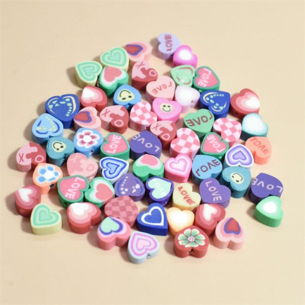 Wholesale 100pcs pack 10mm soft pottery mixed love Beads Online