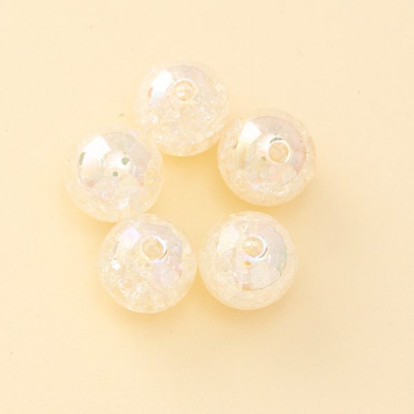 Wholesale 200pcs Burst Clear Straight Hole Multicolored Aurora Round Beads Online Sale