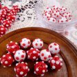 Wholesale 2pcs Handmade Glass Polka Dot Ball Red White Colorful Beads For Sale