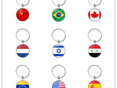 Wholesale Zinc Alloy National Flag Time Gem Keychain Fashion