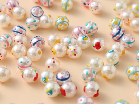 Wholesale 10pcs pack 10mm Imitation Pearl Creative Drip Oil Hand Painted Beads Online