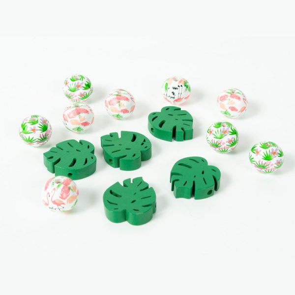 Wholesale 10pcs Summer Theme Colorful Wooden Beads on Sale