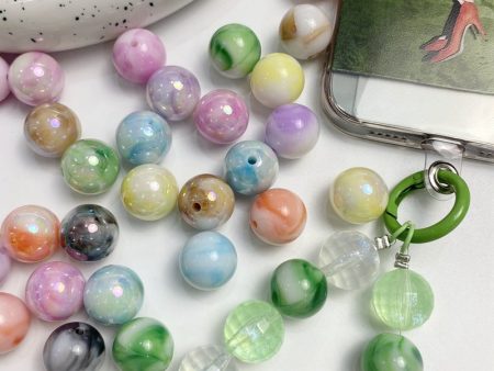 Wholesale 10pcs pack 16mm two-color smudged plating color round Beads Sale