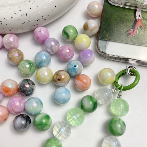 Wholesale 10pcs pack 16mm two-color smudged plating color round Beads Sale