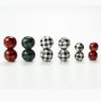 Wholesale 10pcs 14-20MM Plaid Color Wood Beads Supply