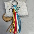 Wholesale 2pcs pack Leather Bull Head Colorful Tassel Ethnic Style Keychain Cheap