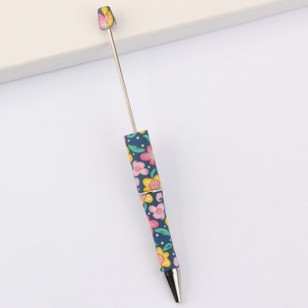 Wholesale 10pcs Plastic Colorful Flower Beaded Ballpoint Pen Supply