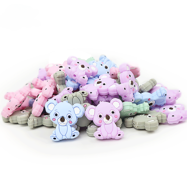 Wholesale 10pcs pack Cartoon Koala Teether Silicone Beads For Discount