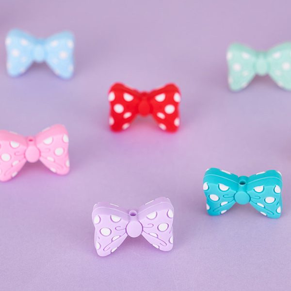 Wholesale 10PCS Silicone Bow Knot Grinding Teeth Cartoon Beads Online Sale