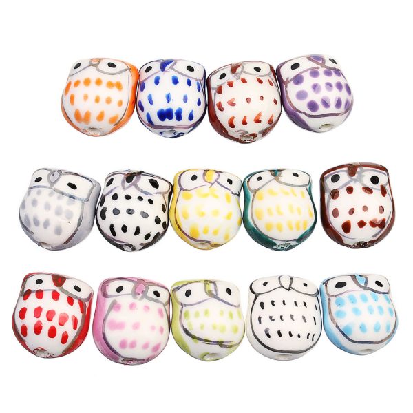 Wholesale 10pcs pack Owl Ceramic Beads Supply