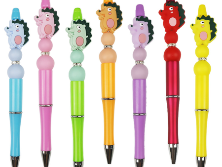 Wholesale 10pcs pack DIY Handmade Cartoon Hedgehog Silicone Bead Pen Supply