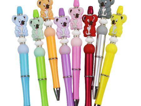 Wholesale 10PCS DIY Handmade Cartoon Koala Silicone Bead Pen For Discount