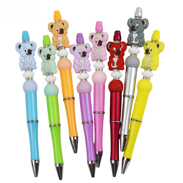 Wholesale 10PCS DIY Handmade Cartoon Koala Silicone Bead Pen For Discount