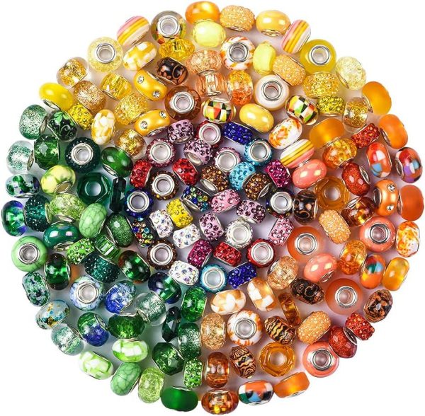 Wholesale 200pcs Resin Color Beads Big Hole Mixed Color Beads Online now