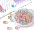 Wholesale 100pcs pack Acrylic Girly Clear Color Straight Hole Round Beads Supply