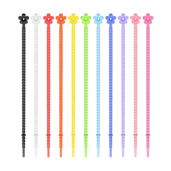 Wholesale 20pcs DIY Candy Color Small Flower Cable Tie Key Chain For Cheap