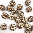 Wholesale 100PCS 14-16mm Two-color Leopard Print Hemu Round Beads Sale