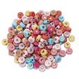 Wholesale 100pcs pack Acrylic Chocolate Heart Alphabet 4*7MM Colorful Flat Round Beads Supply