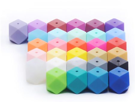 Wholesale 100PCS 17MM Silicone Hexagon Baby Teether Beads Online Hot Sale