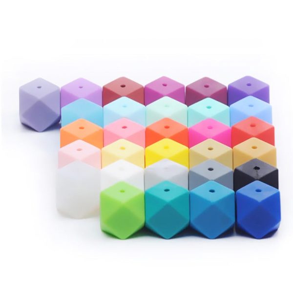 Wholesale 100PCS 17MM Silicone Hexagon Baby Teether Beads Online Hot Sale