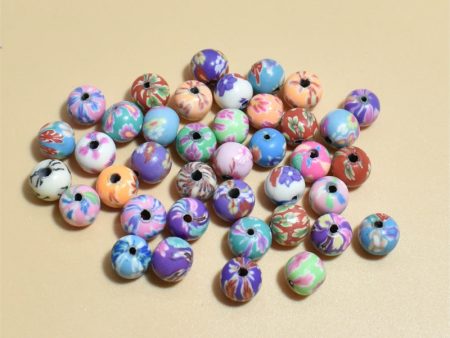 Wholesale 100pcs pack 8mm soft pottery pattern mixed style mixed color Beads Supply