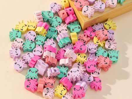 Wholesale 100pcs pack Cartoon Cute Octopus Shape Soft Pottery Sliced Beads Online now