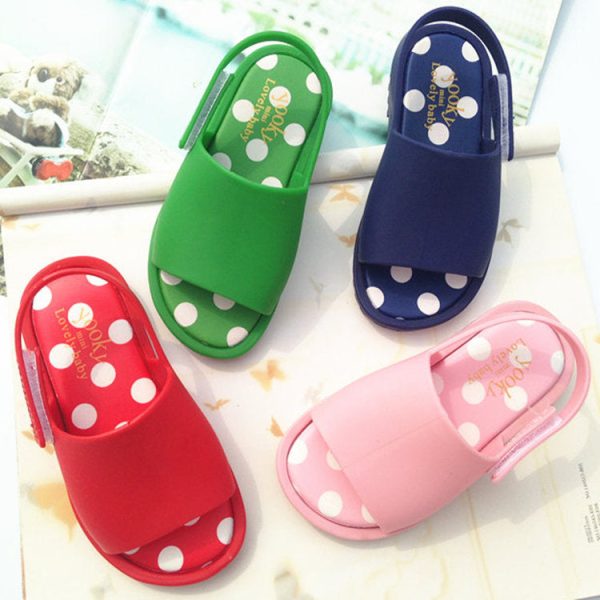 Wholesale PVC Polka Dot Kids Sandals Hot on Sale