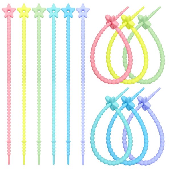 Wholesale 20pcs DIY Macaron Color Star Cable Tie Key Chain Cheap