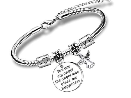 Wholesale You are my angel Stainless Steel Lettering Bracelet For Cheap