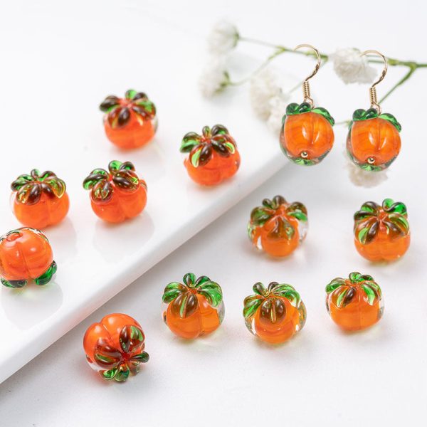 Wholesale 100pcs Glass Persimmon Loose Beads on Sale