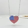 Wholesale American Independence Day Flag Pendant Pentagram Heart Alloy Necklaces Hot on Sale