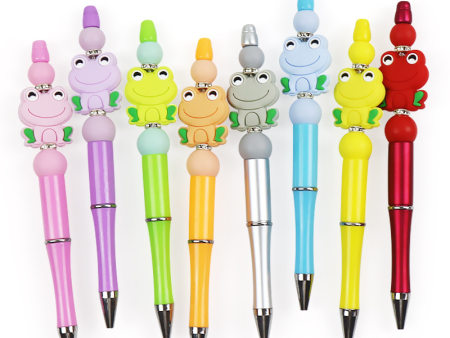 Wholesale 10PCS DIY Handmade Cartoon Frog Silicone Bead Pen For Cheap