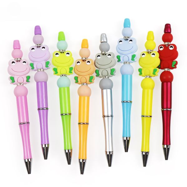 Wholesale 10PCS DIY Handmade Cartoon Frog Silicone Bead Pen For Cheap