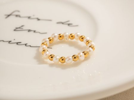 Wholesale 18K Gold Pearl Ball Ring For Cheap