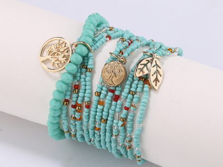 Wholesale 10PCS Handmade Multilayer Rice Beads Bracelet Online now