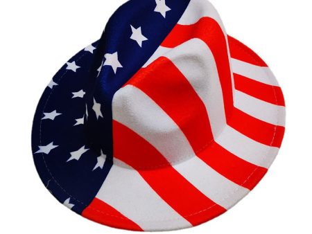 Wholesale American Flag Pattern Woolen Jazz Hat Online Hot Sale