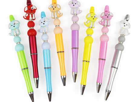 Wholesale 10pcs pack DIY Handmade Cartoon Puppy Silicone Bead Pen For Sale