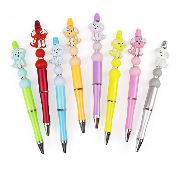 Wholesale 10pcs pack DIY Handmade Cartoon Puppy Silicone Bead Pen For Sale