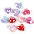 Wholesale 10pcs pack Acrylic UV Plating Cut Face Love Beads For Sale