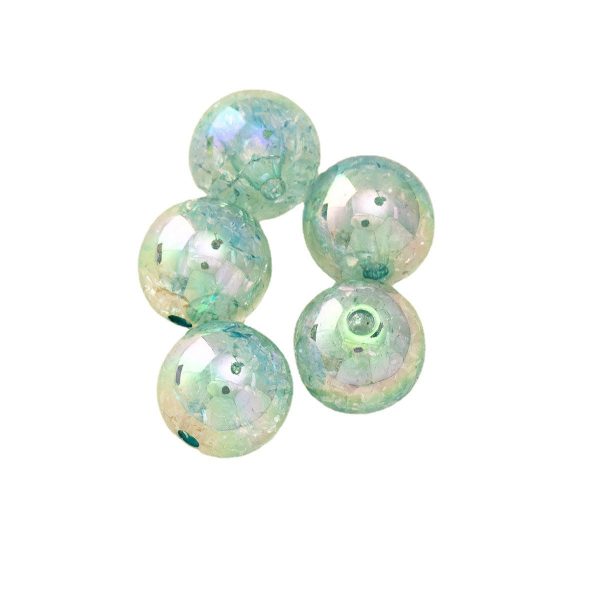 Wholesale 200pcs Burst Clear Straight Hole Multicolored Aurora Round Beads Online Sale