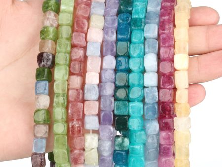 Wholesale 43pcs 8mm cube jade stone loose Beads Online now