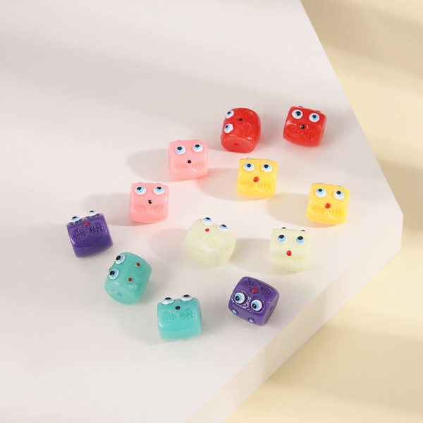 Wholesale 20pcs Cartoon Eyeball Monster Resin String Beads Supply