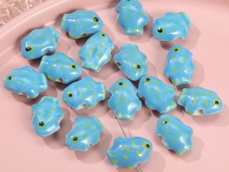 Wholesale 5pcs pack Showa Hand Painted Fish Ceramic Beads Supply