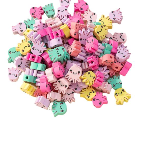 Wholesale 100pcs pack Cartoon Cute Octopus Shape Soft Pottery Sliced Beads Online now