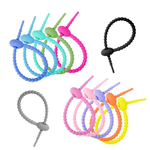 Wholesale 20pcs DIY Colorful Silicone Cable Tie Key Chain Supply